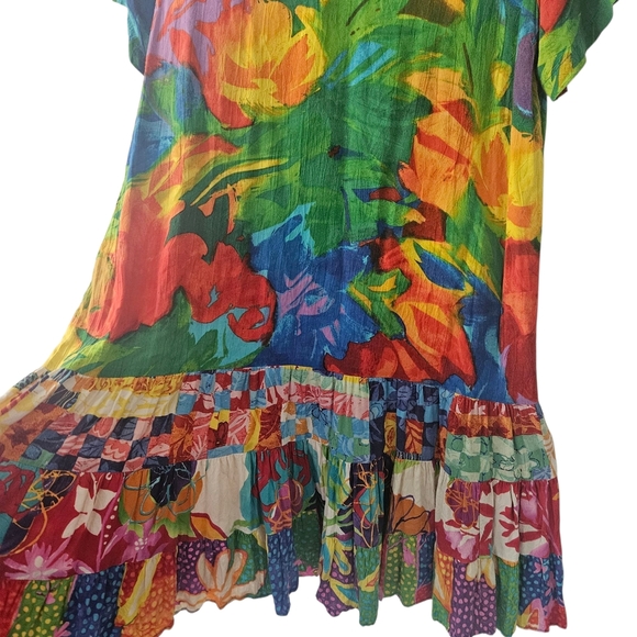 Jams World Hattie Tiered Hawaiian Print Dress Size XL - Picture 4 of 7